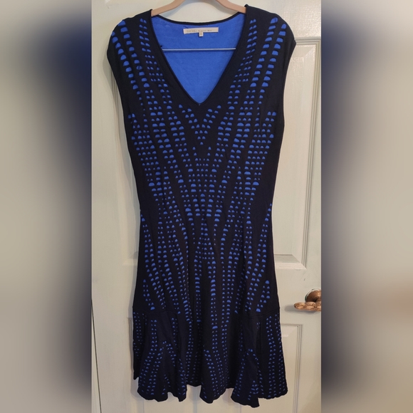 XL Rachel Rachel Roy Black and Blue Cutout Dress - Picture 1 of 3